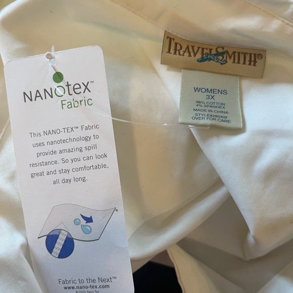 TravelSmith Cream Button-Up Shirt - Picture 6 of 7